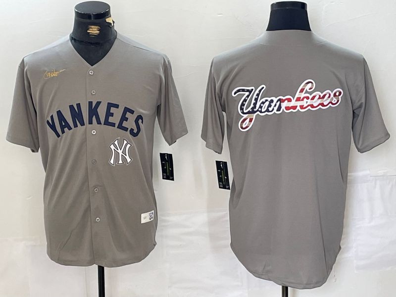 Men New York Yankees Blank Grey Throwback Nike Game 2024 MLB Jersey style 8->new york yankees->MLB Jersey